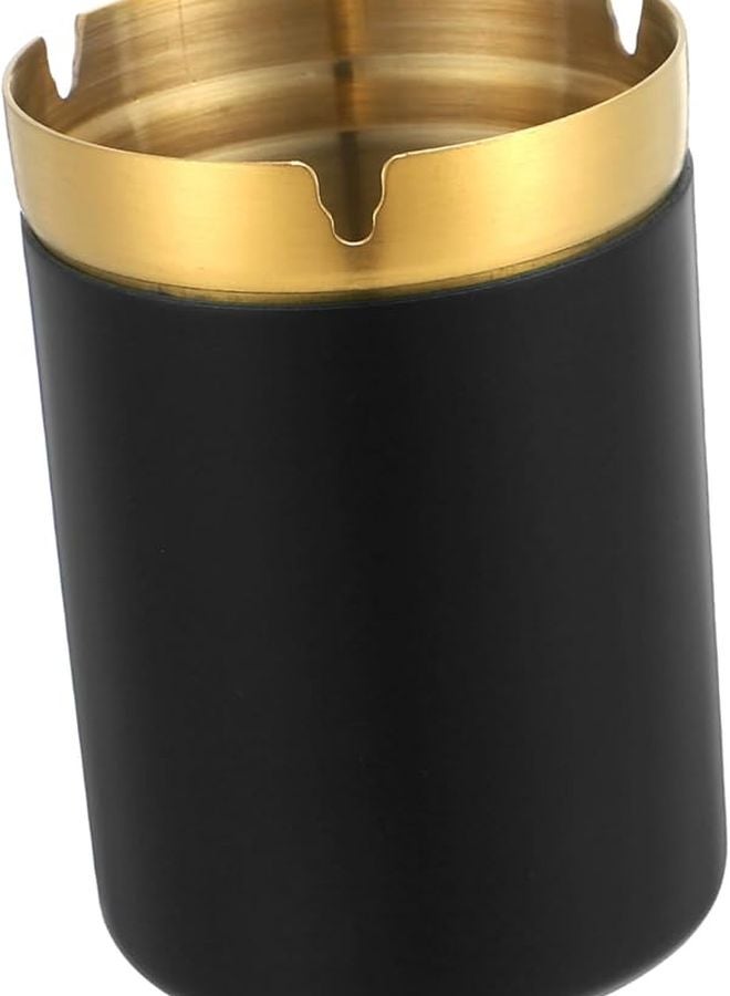 منفضة سجائر من الفولاذ المقاوم للصدأ بدون دخان مع غطاء بتصميم عميق للاستخدام الداخلي في المنزل والمكتب - Image 1